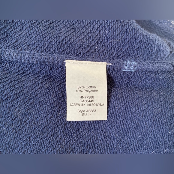 J. Crew NWOT Black Label French Terry Sweatshirt Raglan Sleeve Split Hem SZ SM - Picture 13 of 16